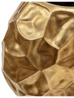 Кашпо напольное для цветов, TREEZ Effectory Metal, сфера, керамический горшок, сусальное золото, 52x58 см, 30 л, для интерьера — изображение 4