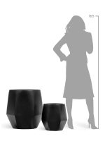 Кашпо напольное для цветов, TREEZ Effectory Crystal, Многогранник, керамический горшок, Антрацит, 40x23 см, 30л/7л л, для интерьера, для улицы — изображение 4