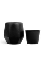 Кашпо напольное для цветов, TREEZ Effectory Crystal, Многогранник, керамический горшок, Антрацит, 40x23 см, 30л/7л л, для интерьера, для улицы — изображение 6