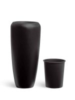 Кашпо напольное для цветов, TREEZ Effectory Black Stone, конус, керамический горшок, антрацит, 97x34 см, 75/10 л, для интерьера, для улицы — изображение 3