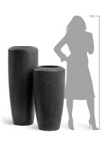 Кашпо напольное для цветов, TREEZ Effectory Quartz, конус, керамический горшок, черный кварц, 90x46 см, 120/12,5 л, для интерьера, для улицы — изображение 5