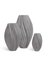 Кашпо напольное для цветов, TREEZ Effectory Dune, Высокая Design-ваза, керамический горшок, Дымчато-серый песок, 81x52 см, 100 л, для интерьера, для улицы