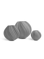 Кашпо напольное для цветов, TREEZ Effectory Dune, Сферическая Design-ваза, керамический горшок, Дымчато-серый песок, 33x30 см, 15 л, для интерьера, для улицы