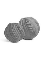 Кашпо напольное для цветов, TREEZ Effectory Dune, Сферическая Design-ваза, керамический горшок, Дымчато-серый песок, 33x30 см, 15 л, для интерьера, для улицы — изображение 2