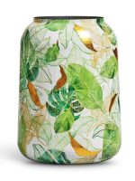 Кашпо напольное для цветов, TREEZ Effectory Savage Garden, цилиндр, керамический горшок, белый с зелёным, 43x26 см, 23 л, для интерьера, для улицы — изображение 6