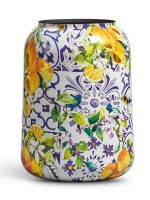 Кашпо напольное для цветов, TREEZ Effectory Savage Garden, цилиндр, керамический горшок, белый, синий, жёлтый, 43x26 см, 23 л, для интерьера, для улицы — изображение 6