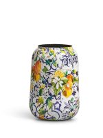 Кашпо напольное для цветов, TREEZ Effectory Savage Garden, цилиндр, керамический горшок, белый, синий, жёлтый, 43x26 см, 23 л, для интерьера, для улицы — изображение 7