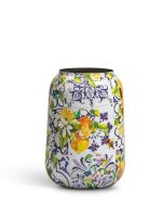 Кашпо напольное для цветов, TREEZ Effectory Savage Garden, цилиндр, керамический горшок, белый, синий, жёлтый, 43x26 см, 23 л, для интерьера, для улицы — изображение 8