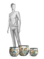 Кашпо напольное для цветов, TREEZ Effectory Savage Garden, чаша, керамический горшок, белый, кобальт, 29x33 см, 23 л, для интерьера, для улицы — изображение 4