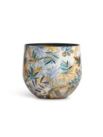 Кашпо напольное для цветов, TREEZ Effectory Savage Garden, чаша, керамический горшок, белый, кобальт, 29x33 см, 23 л, для интерьера, для улицы — изображение 6