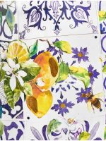 Кашпо напольное для цветов, TREEZ Effectory Savage Garden, чаша, керамический горшок, терракот и синий, белый, синий, жёлтый, 29x33 см, 23 л, для интерьера, для улицы — изображение 2