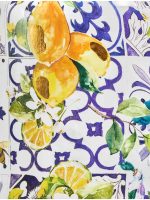 Кашпо напольное для цветов, TREEZ Effectory Savage Garden, чаша, керамический горшок, терракот и синий, белый, синий, жёлтый, 29x33 см, 23 л, для интерьера, для улицы — изображение 3