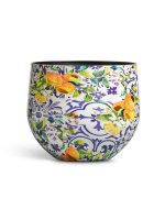 Кашпо напольное для цветов, TREEZ Effectory Savage Garden, чаша, керамический горшок, терракот и синий, белый, синий, жёлтый, 29x33 см, 23 л, для интерьера, для улицы — изображение 5