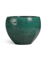 Кашпо напольное для цветов, TREEZ Effectory Ron, чаша, керамический горшок, тёмно-бирюзово-зелёный, 39x39 см, 25 л, для интерьера, для улицы — изображение 6