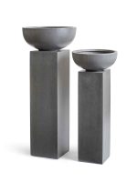 Кашпо напольное для цветов, TREEZ Effectory Beton, Колонна , керамический горшок, Тёмно-серый бетон, 120x34 см, - л, для интерьера, для улицы — изображение 5