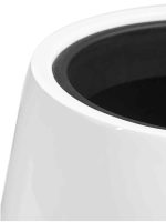 Кашпо напольное для цветов, TREEZ Effectory Gloss, Чаша, керамический горшок, Белый гланцевый лак, 35x32 см, 18л/7л л, для интерьера, для улицы — изображение 3