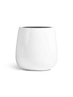 Кашпо напольное для цветов, TREEZ Effectory Gloss, Чаша, керамический горшок, Белый гланцевый лак, 35x32 см, 18л/7л л, для интерьера, для улицы — изображение 4