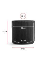 Кашпо напольное для цветов, TREEZ ERGO Jet, цилиндр, керамический горшок, Антрацит, 37x37 см, 40 л, для интерьера, для улицы — изображение 6