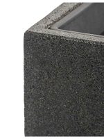 Кашпо напольное для цветов, TREEZ Effectory Stone, куб, керамический горшок, тёмно-серый камень, 60x31 см, 57/12,5 л, для интерьера, для улицы — изображение 3