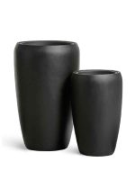 Кашпо напольное для цветов, TREEZ Effectory Black Stone, конус, керамический горшок, антрацит, 68x43 см, 80/37 л, для интерьера, для улицы